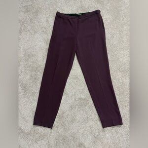 Elie Tahari- Slim Leg  Crepe Pant - Burgandy/Eggplant - size US 8